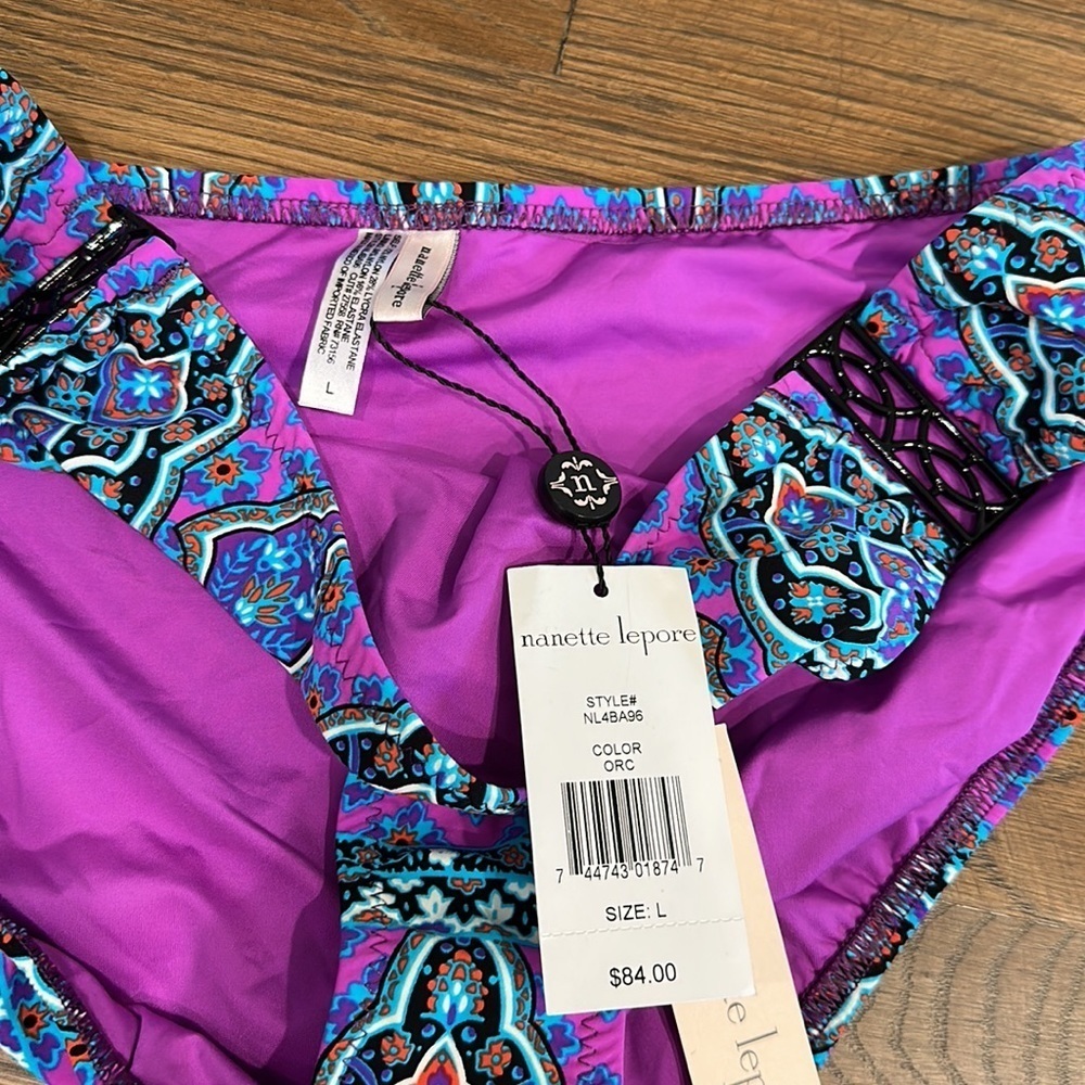 NWT Nanette Lepore Swim Women’s Strapless Bikini - Size Large - Picture 3 of 4